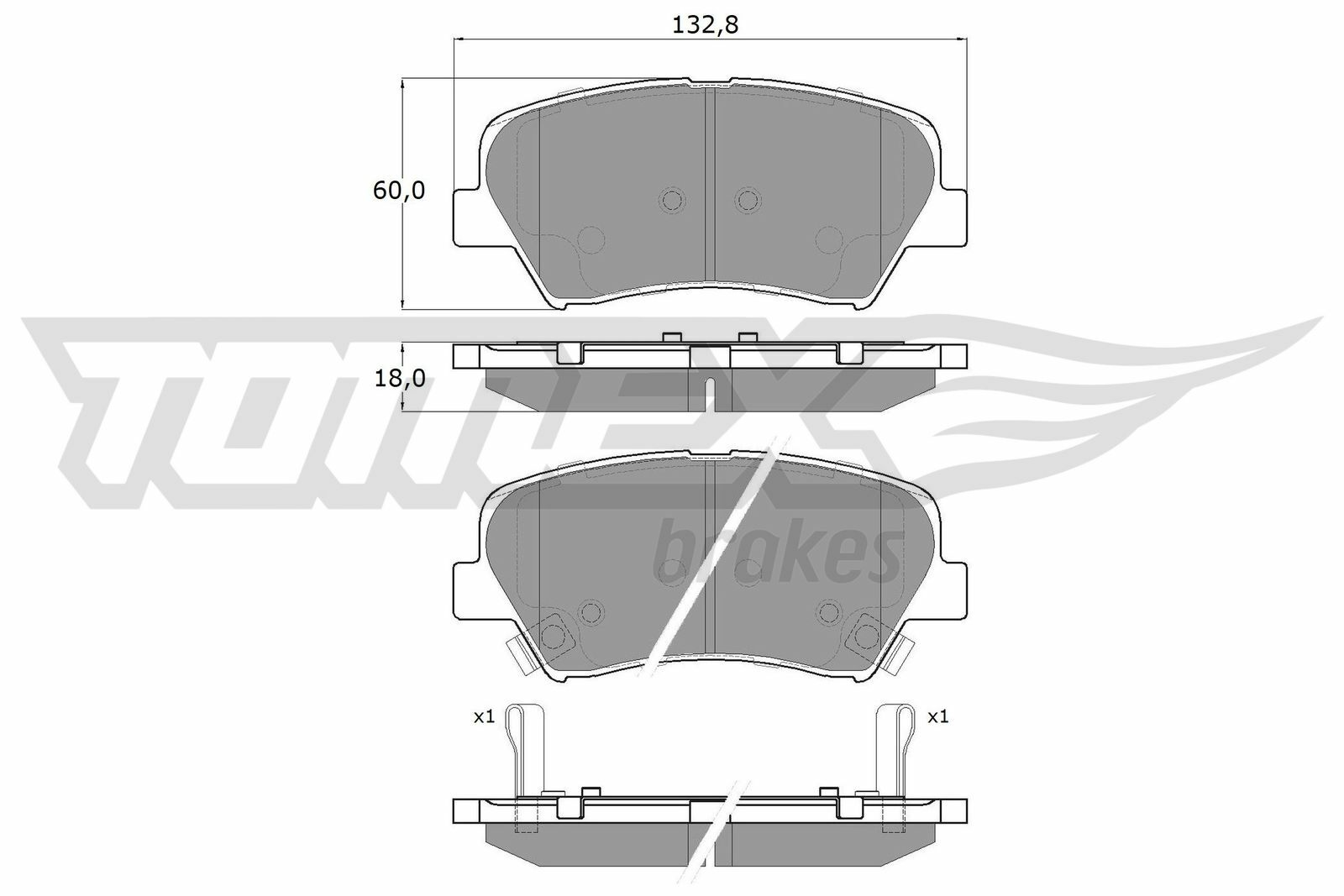 Sada brzdových destiček, kotoučová brzda TOMEX Brakes